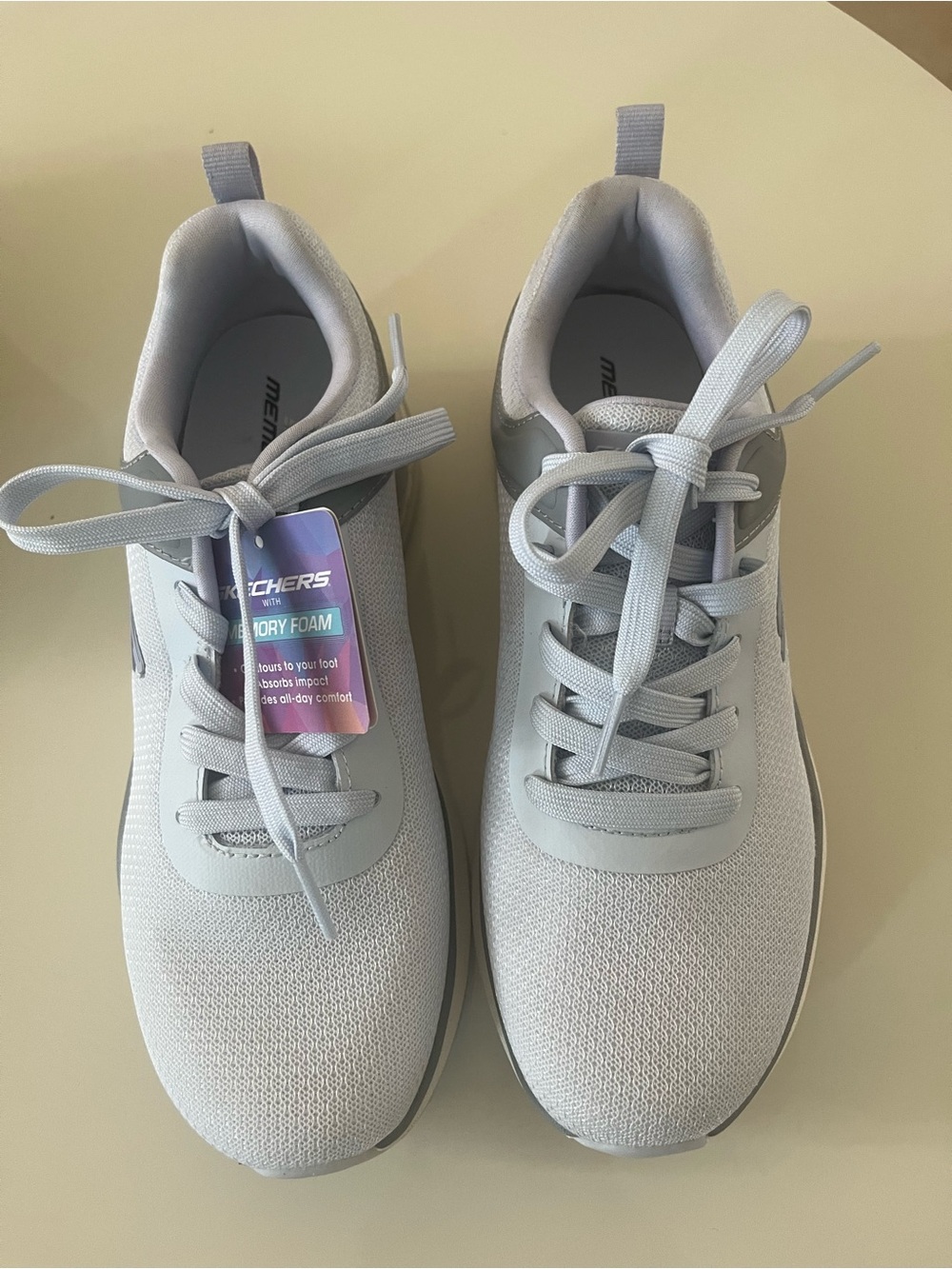 Skechers Women's Light Gray Athletic Sneakers with Memory Foam